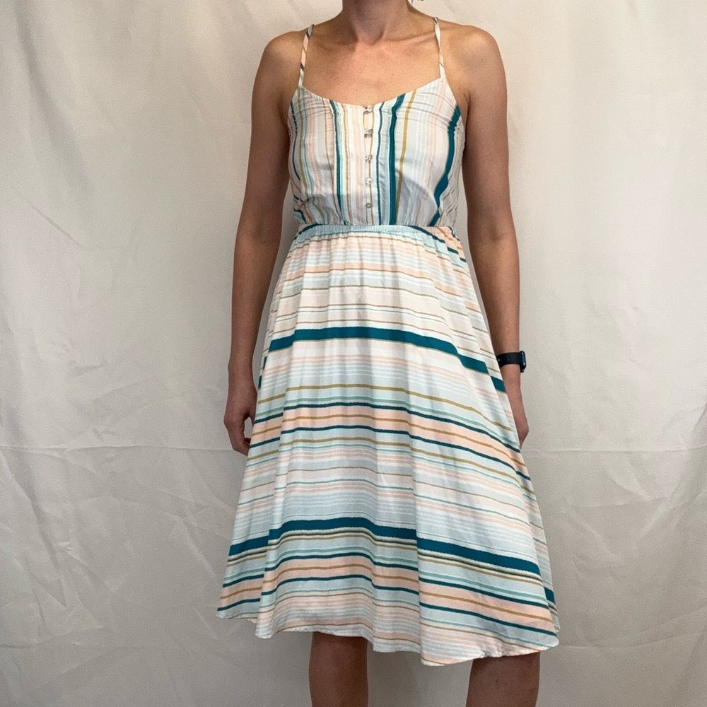 LC Lauren Conrad Women’s A-Line Fit & Flare Striped Dress Size 6 Multicolor